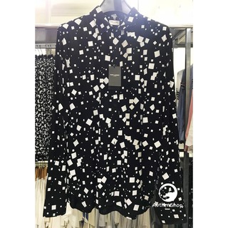 SLP SHIRT - Áo sơ mi Saint Laurent Square Print Silk
