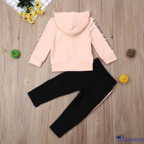 Set Áo Hoodie Và Quần Dài Kiểu Dáng Thể Thao Dành Cho Bé Gái