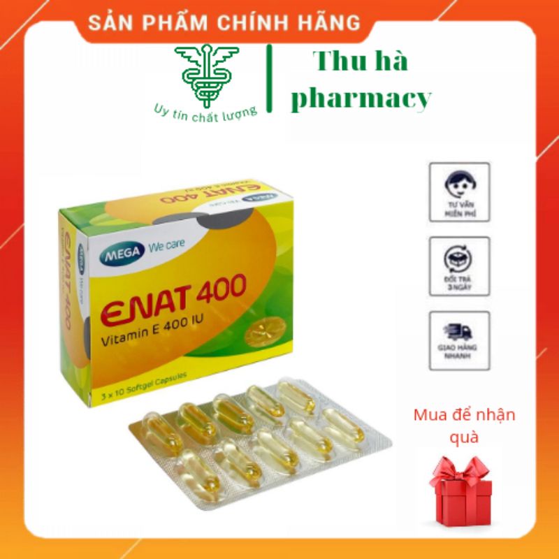 ENAT 400 IU - Bổ sung và dự phòng thiếu hụt vitamin E (Hộp 30 viên)