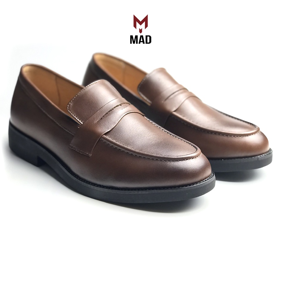 Giày tây lười Penny Loafer MAD Shoes black nam da bò cao cấp công sở thời trang phong cách hàn quốc yêu thích nhất