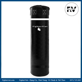 (Đã Nhồi) Bao Cát Đấm Bốc 1m2 FighterViet Da Nhập Thái Màu Đen Bền Đẹp