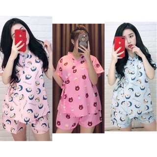 Giá Siêu Rẻ: Bộ Quần Áo Ngủ Pijama Yukata Tay Ngắn Quần Ngắn Thái Xịn (Giao Mẫu Ngẫu Nhiên)