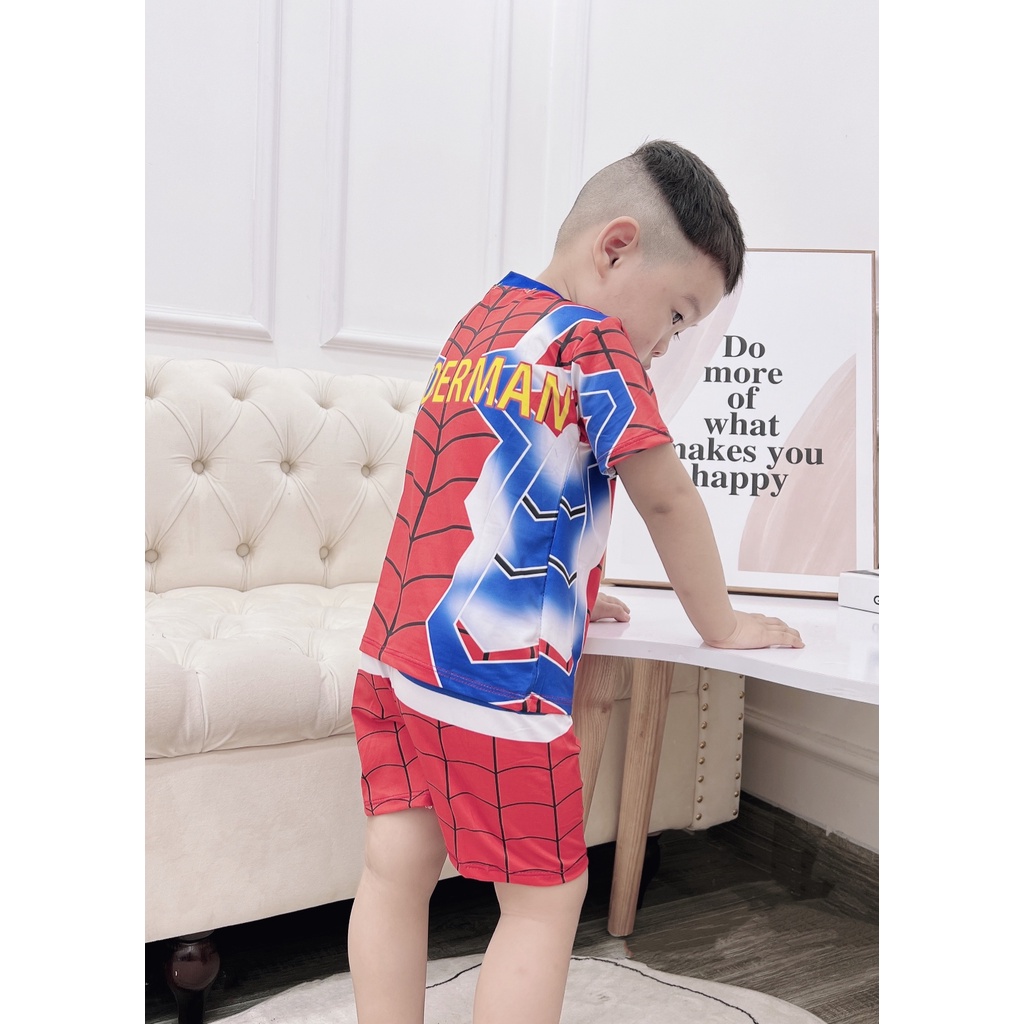 Bộ thun bé trai siêu nhân 3D co dãn 4C loại 1 cho bé