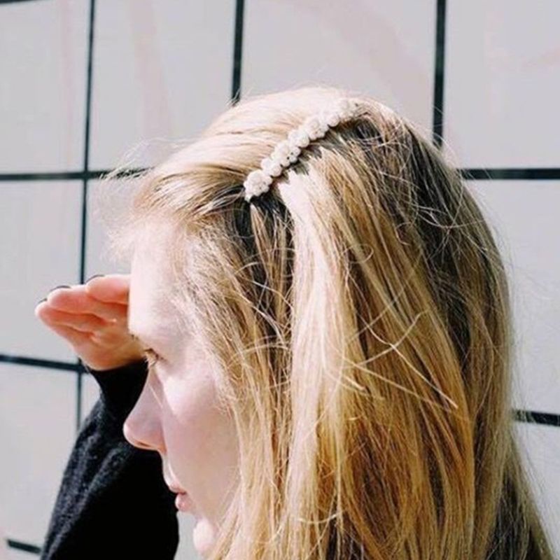 Kẹp Tóc Dài Hình Hoa Đính Ngọc Trai Nhân Tạo Phong Cách Hàn Quốc