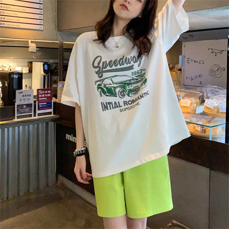 NRVP Áo Thun Nữ Oversize Cổ Tròn Thời Trang Hàn Quốc