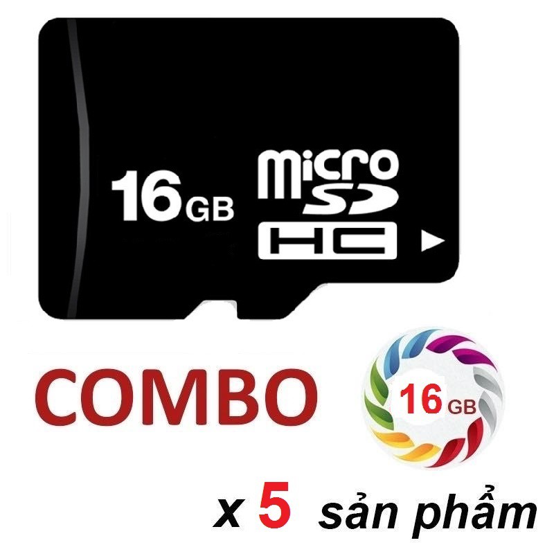 [Sỉ combo] 5 thẻ nhớ MicroSD 16G - Dùng cho điện thoại, Camera, loa , đài...