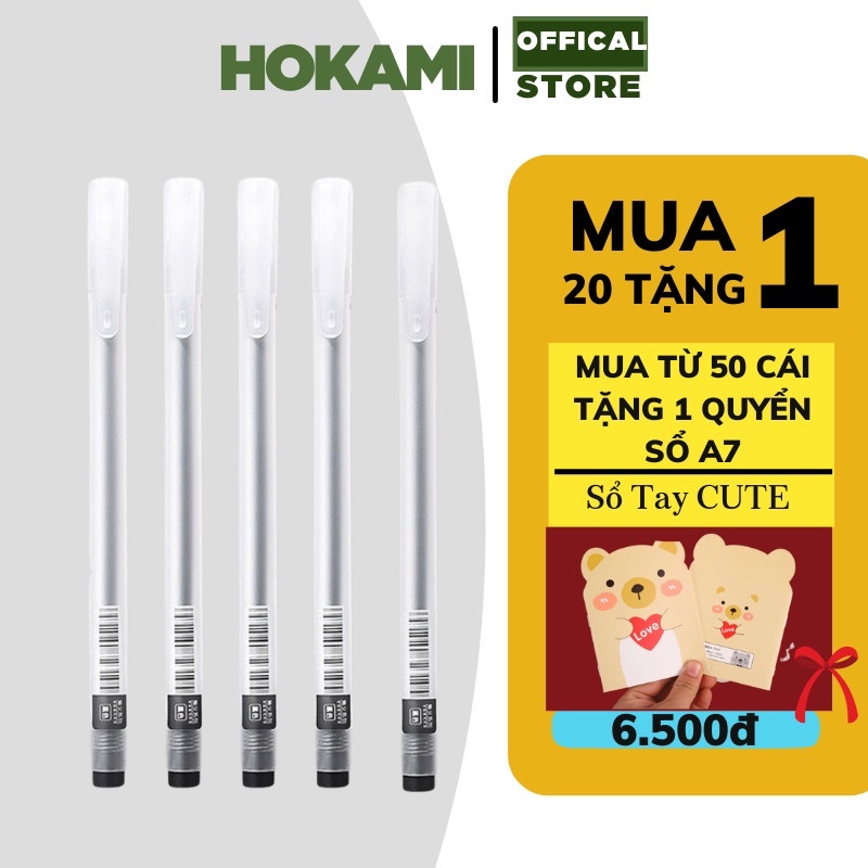 Bút Gel đen ngòi 0.5mm mực đều nét chữ đẹp  cho học sinh, sinh viên, văn phòng - HOKAMI STORE