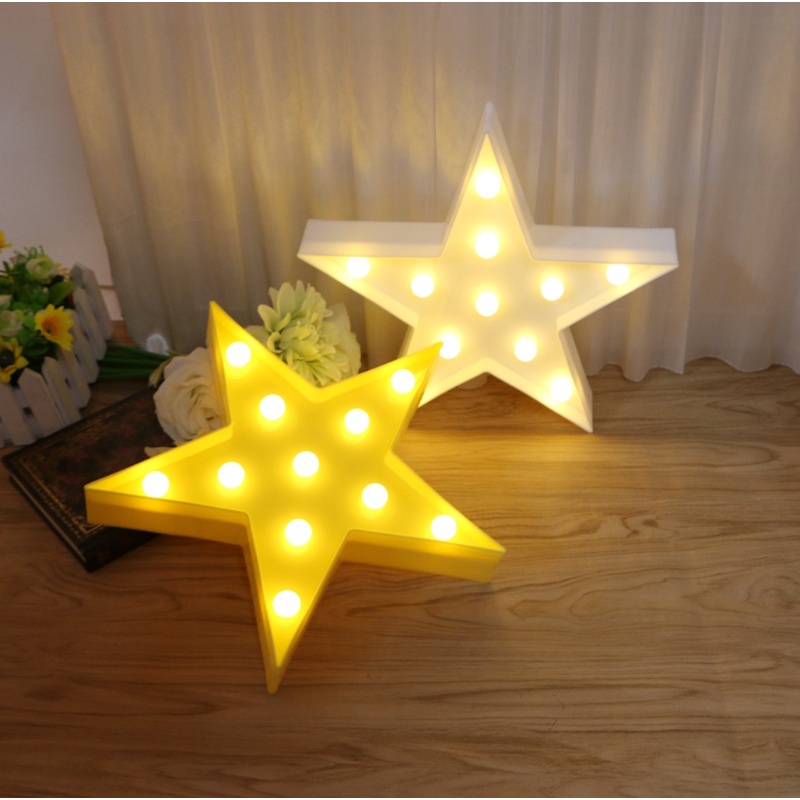 Đèn LED 3D 11 Bóng Hình Ngôi Sao Chạy Bằng Pin Màu Trắng