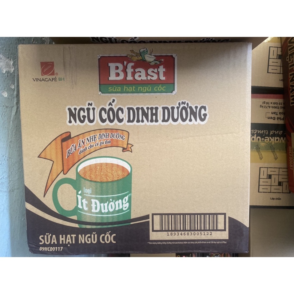 Thùng 14 Bịch Sữa Hạt Ngũ Cốc dinh dưỡng B'Fast Canxi