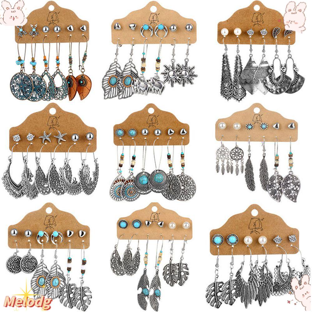 Bộ 6 Đôi Khuyên Tai Dáng Dài Phong Cách Bohemian Thời Trang