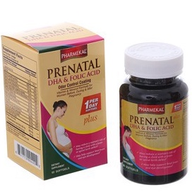 Viên Uống Bổ Sung Vitamin Hỗ Trợ Phát Triển Toàn Diện Cho Thai Kỳ Pharmekal Prenatal DHA & Folic Acid (Hộp 60 Viên)