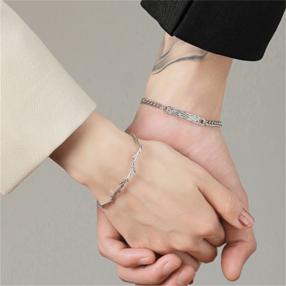 Vòng tay bạc thiết kế đơn giản thời trang dành cho nam và nữ