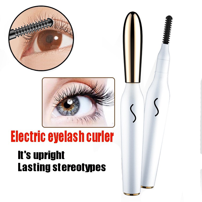 USB Rechargeable Heated Eyelash Curler for Eyelashes Curling Natural Long Lasting Electric Eyelash Curler Black