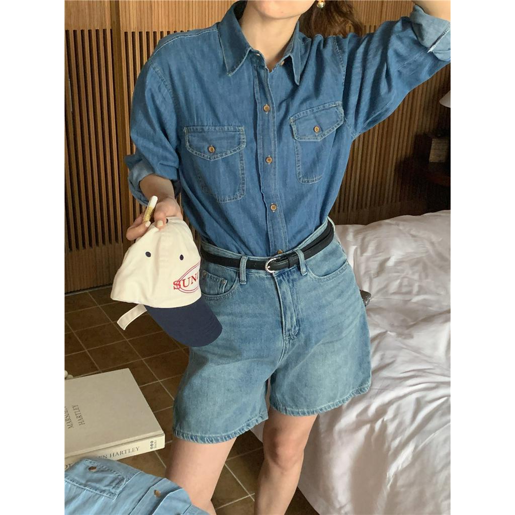Áo Sơ Mi Denim Hai Túi Cổ Điển 61533