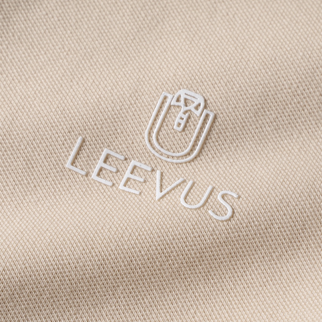 Áo Polo nam LEEVUS thiết kế Raglan, in logo, vải cotton cá sấu APL204