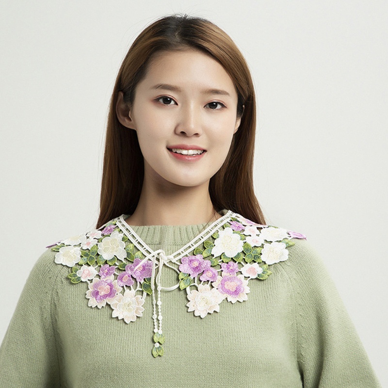 Cổ Áo Rời Cổ Bẻ Giả Len Thời Trang Cho Nữ