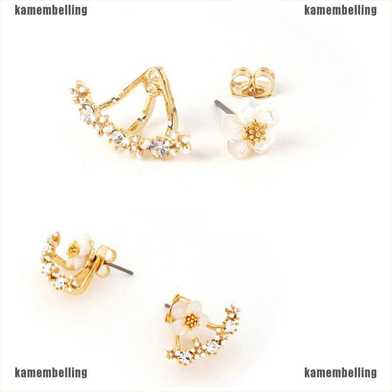 Bông Tai Hình Hoa Cúc Đính Pha Lê Dễ Thương Dành Cho Nữ