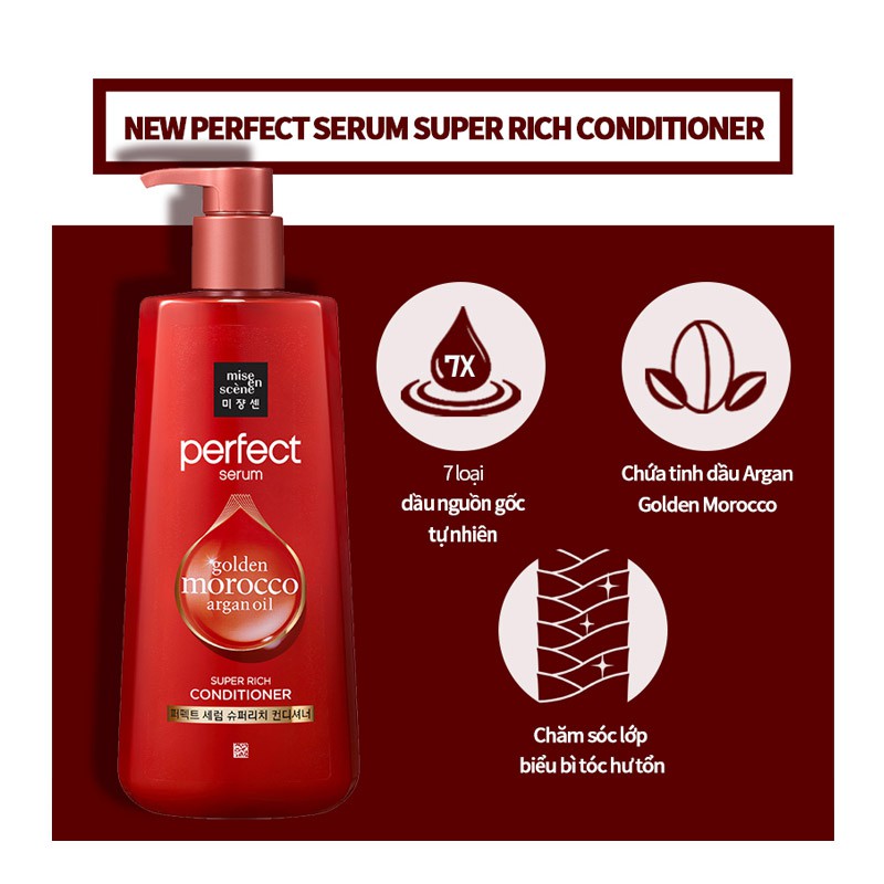 COMBO Gội Và Xả Mise En Scene Perfect Serum Shampoo And Conditioner 680ml/chai