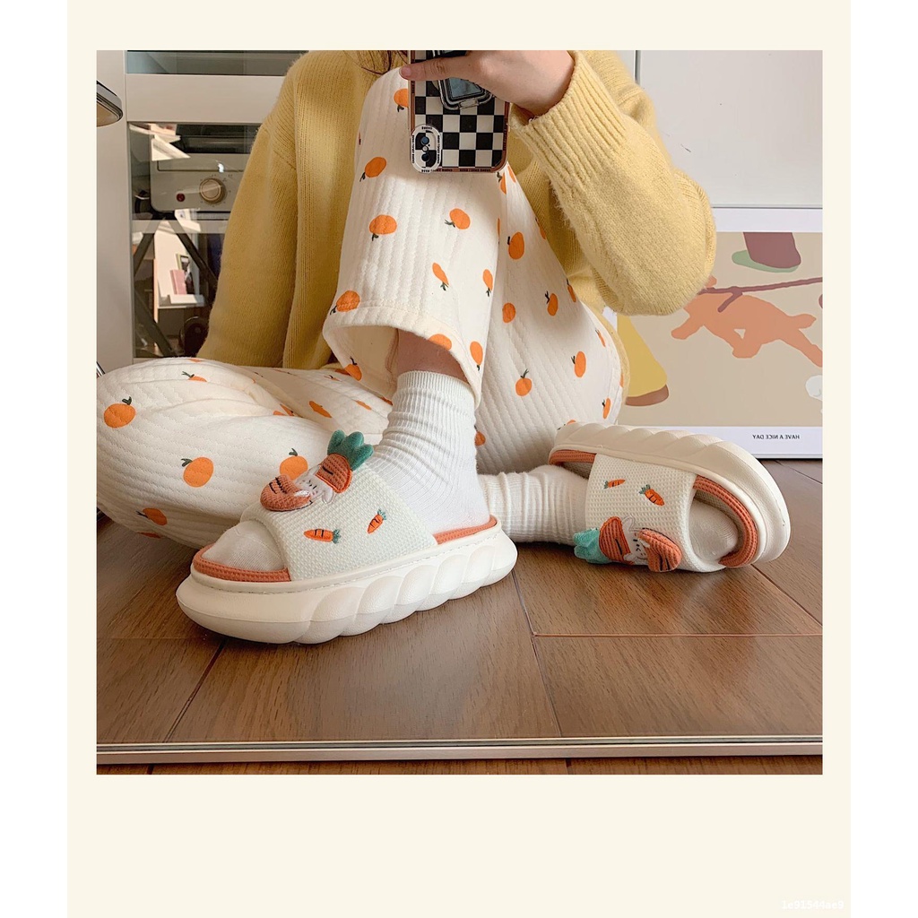 Dép Cà Rốt, Ếch Xanh quai ngang thời trang ulzzang họa tiết cute đi lên chân siêu êm tăng chiều cao Hottrend 2023 TH-49