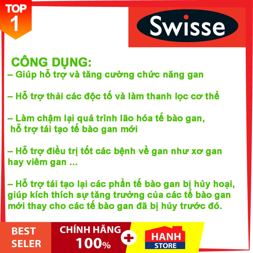 Viên Uống Thải Độc Gan 60 viên Swisse Liver Detox Úc 60v (Mẫu mới)