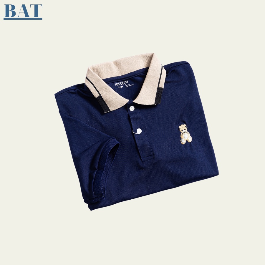 Áo Thun polo Nam cổ bẻ thêu teddy thời trang nam BAT vải cá sấu cotton phong cách thời trang Hàn Quốc.