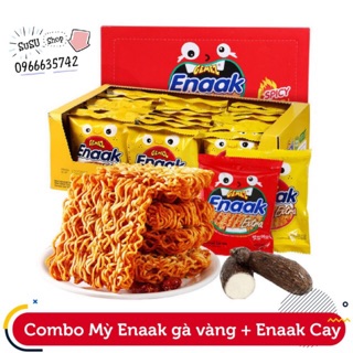 Combo 12 gói mì enaak vàng + 12 gói mì enaak cay đỏ (30gram/28gram)
