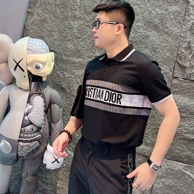 Áo thun nam polo ngắn tay giá rẻ mẫu mới in chữ thời trang, vải cotton co giãn VBSHOP015