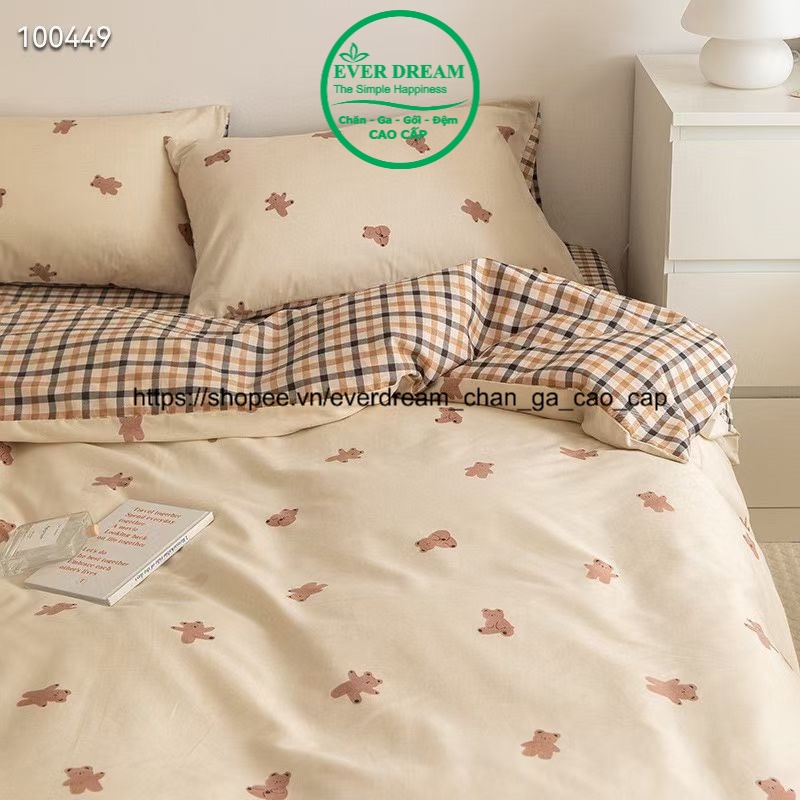 Sét Ga Gối kèm Vỏ Chăn Everdream 183 Hàng nhập khẩu, 100% cotton living cao cấp, đủ mọi kích thước