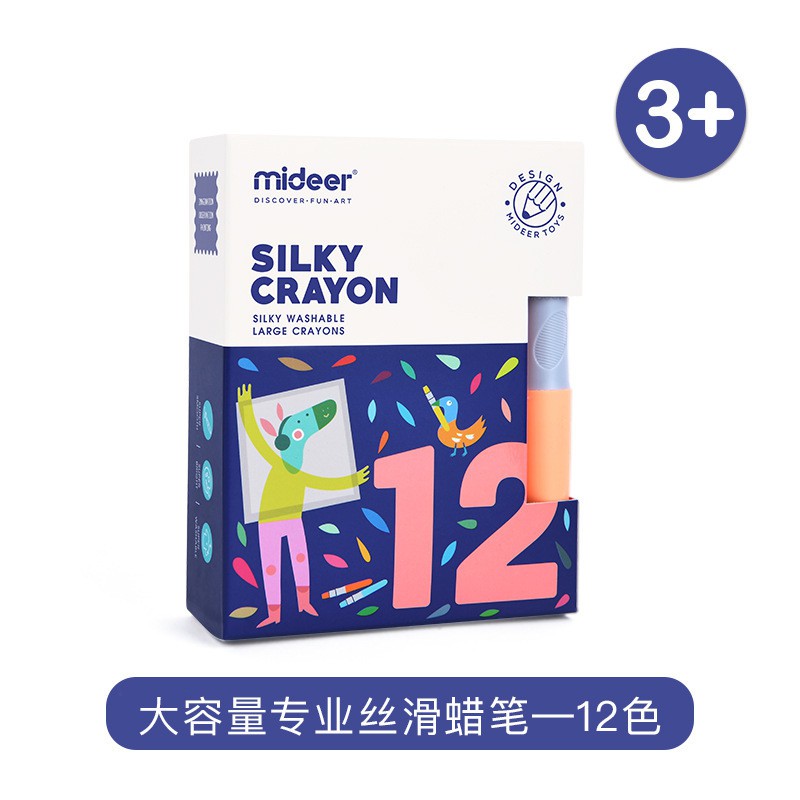 Bút chì màu xoay Mideer Dung lượng lớn Silky Oil Pastel Có thể giặt được Bộ bút chì màu vẽ tranh sơn dầu cho trẻ em