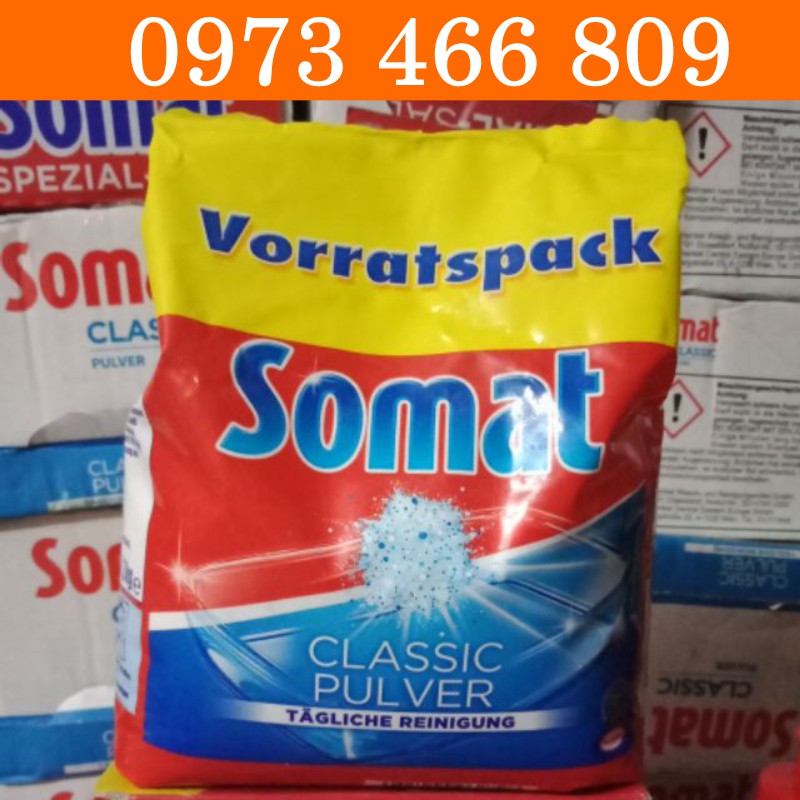 Combo Muối rửa bát Somat 1,5 kg + bóng Somat 750ml + bột rửa bát Somat 1,2kg