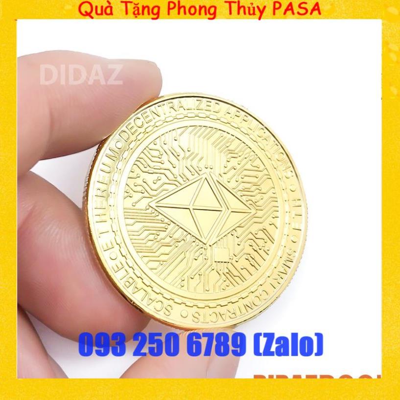Combo 4 phiên bản - Đồng Xu Ethereum - Ether - ETH mạ vàng 24k đồ lưu niệm,trang trí,sưu tầm, quà tặng