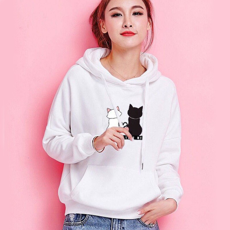 Tết🌺Sale Áo nữ hoodie 💥FREESHIP💥 nỉ hình hai chú mèo dễ thương mã TT35 hàn quốc kiểu dáng áo khoác cá tính chất vải đẹp