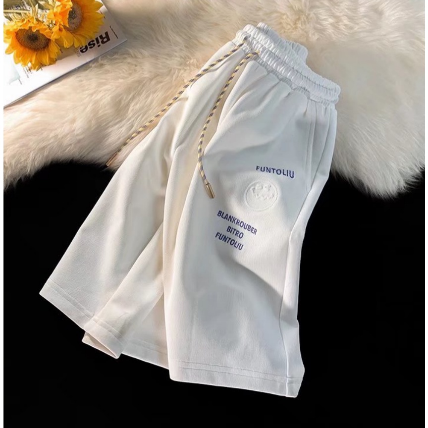 Quần Short Thể Thao Dây Rút In Chữ Plus Size Phong Cách Hàn Quốc Cho Nam