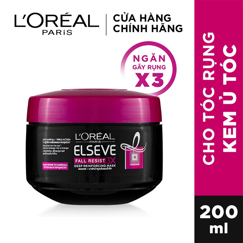 Bộ dầu gội 650ml, dầu xả 325ml và kem ủ 200ml ngăn gãy rụng L'Oreal Paris Fall Resist 3X | BigBuy360 - bigbuy360.vn