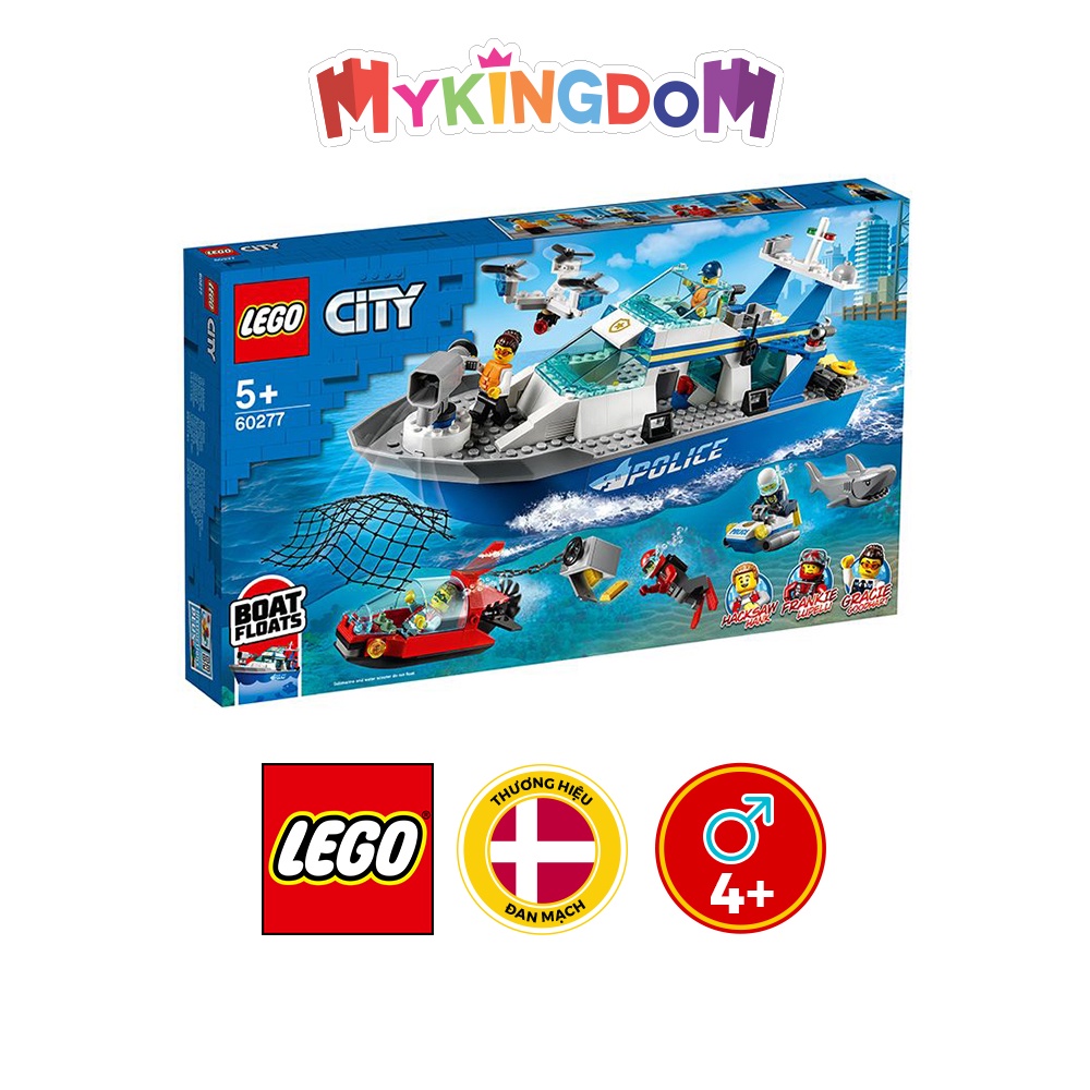 [Mã LIFEMKD99 giảm 8% đơn 300K] LEGO City Tàu Tuần Tra Cảnh Sát 60277