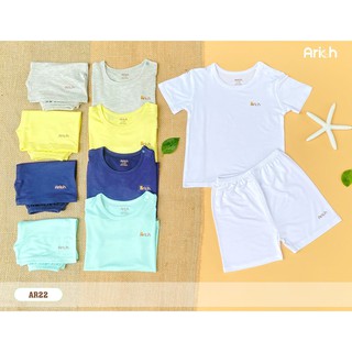 Bộ áo cộc tay nút vai trơn vải sợi tre - Arich.vn