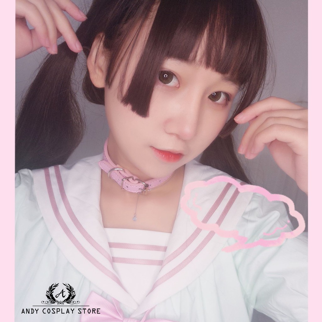 [CÓ SẴN] Vòng cổ giả da đính chuông bạc nhỏ