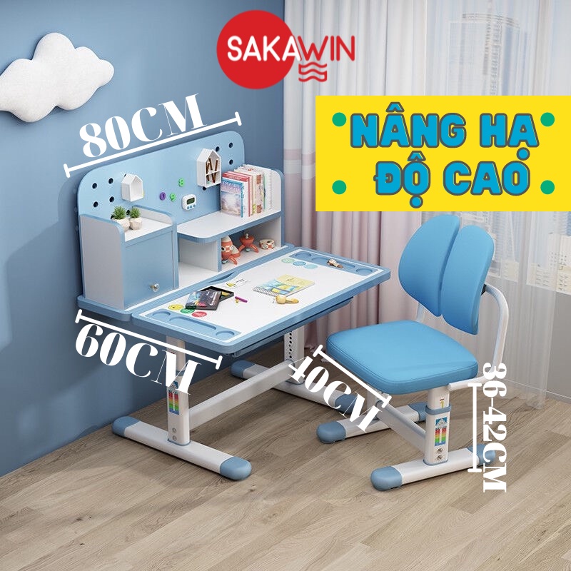 Bộ Bàn học cho bé kèm giá sách Sakawin A16, Bàn học thông minh chống gù Bảo hành 24 tháng  Size to 80cm, Độ bền cao | BigBuy360 - bigbuy360.vn