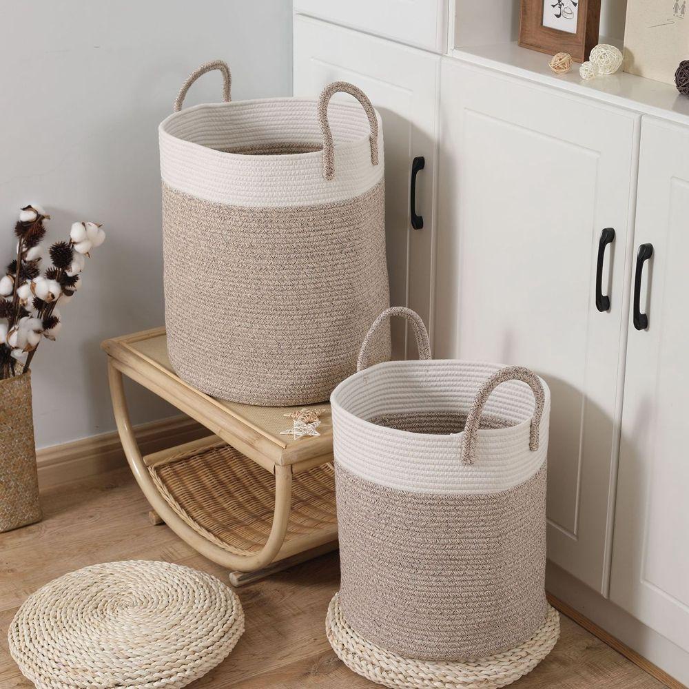 Giỏ Đựng Đồ Giặt / Đồ Chơi Trẻ Em Bằng Vải Dệt Sắp Xếp Gọn Gàng Trang Trí Nhà Cửa