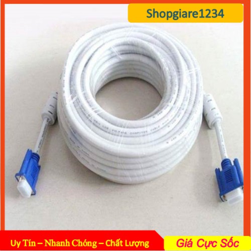 [Mã ELFLASH3 hoàn 10K xu đơn 20K] Dây VGA Lõi Đồng 1.5m 3m 5m 10m hàng chuẩn 3+4 chất lượng cao-cáp 2 đầu VGA đực xịn tố