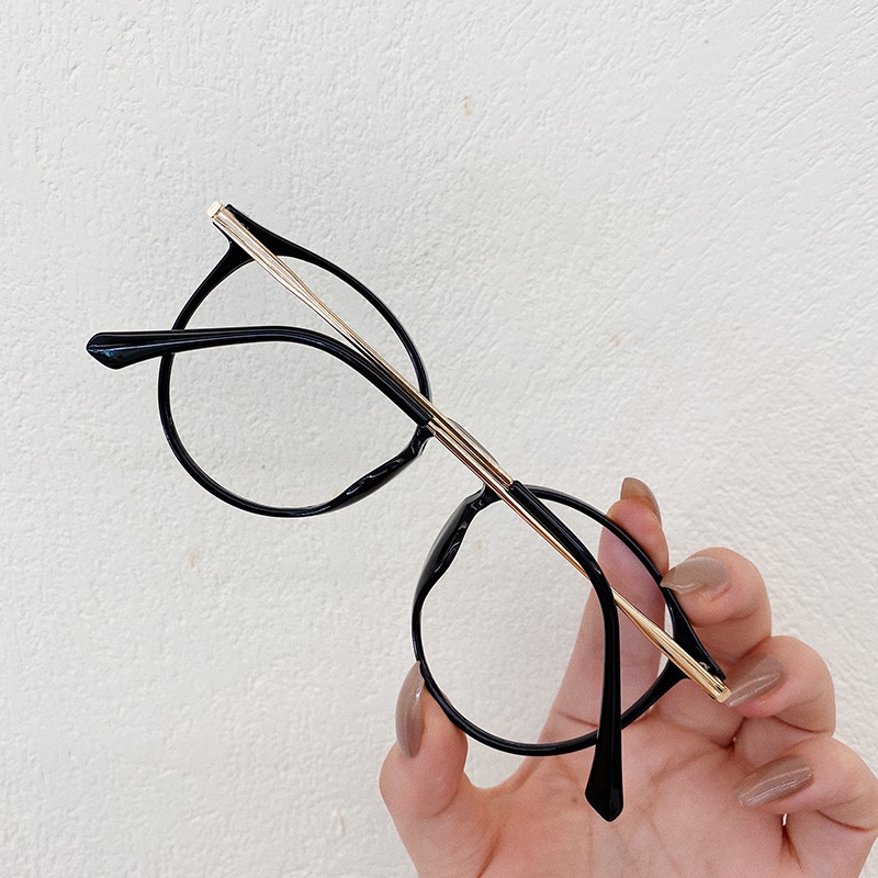 Mắt kính VIENDO gọng tròn tròng đổi màu trong suốt chống ánh sáng xanh thời trang có cắt kính cận theo yêu cầu