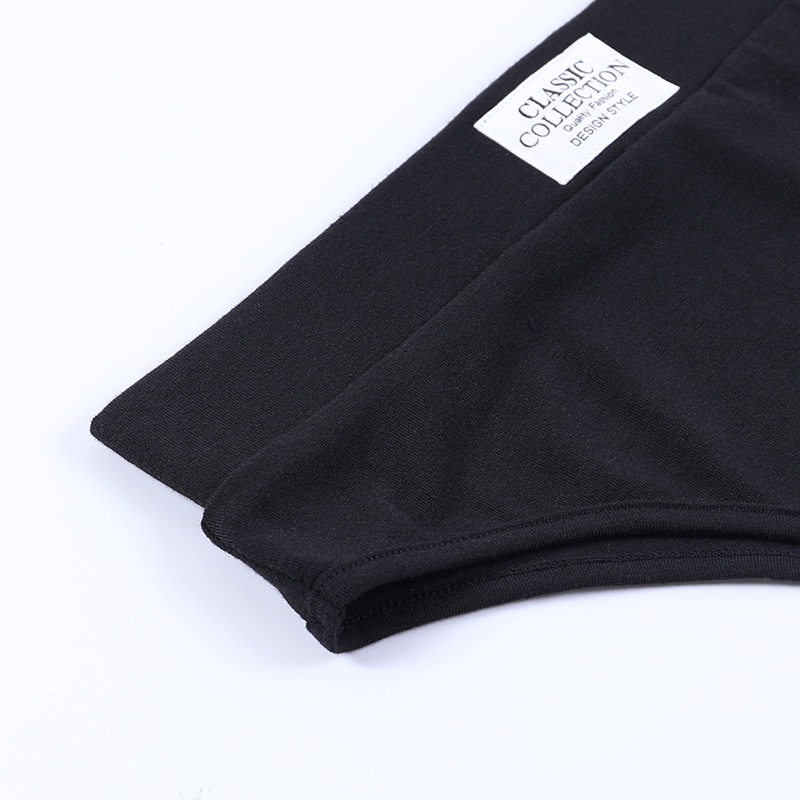 Bộ Áo Tay Dài Khoét Lỗ + Quần Short Lưng Cao In Chữ Cá Tính Cho Nữ