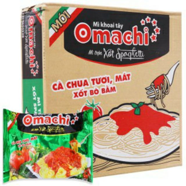 Thùng 30 gói mì khoai tây omachi xốt spaghetti