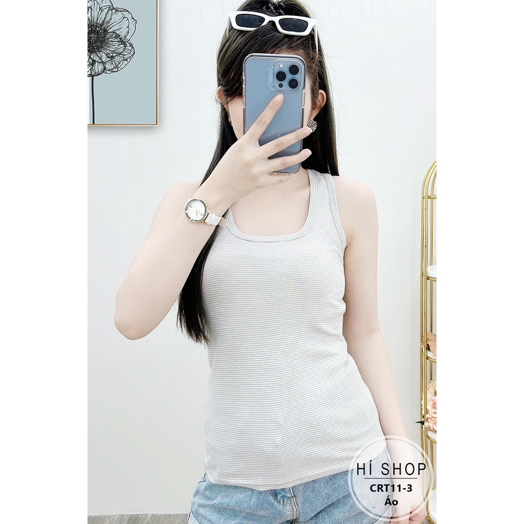 ÁO 3 LỖ SỌC HÀNG CAO CẤP CRT11 - Hí Shop