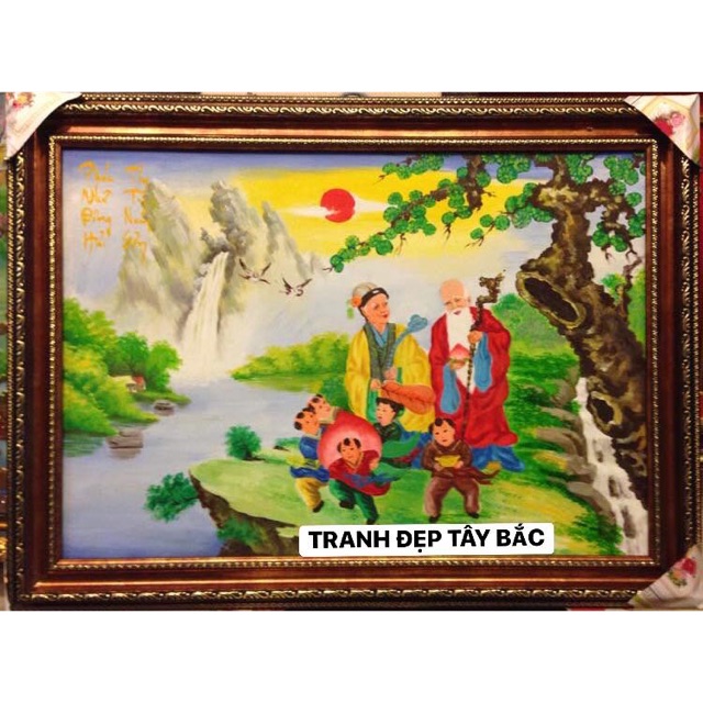 Tranh mừng thọ sơn dầu