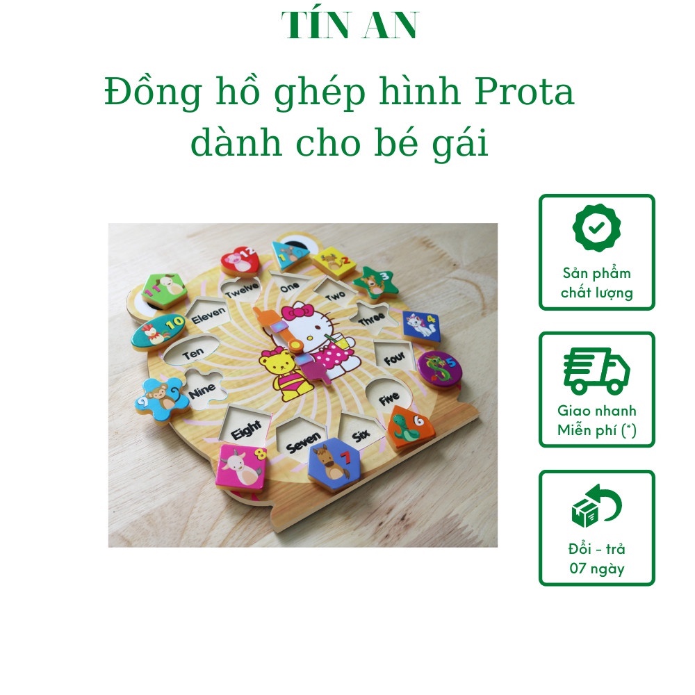 Đồng hồ gỗ ghép hình cao cấp Prota + quà tặng SỐC