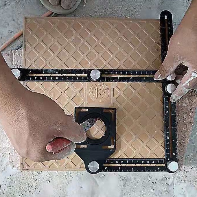 Thước ke đa năng lấy dấu gạch, đo 6 góc định vị Thông Minh