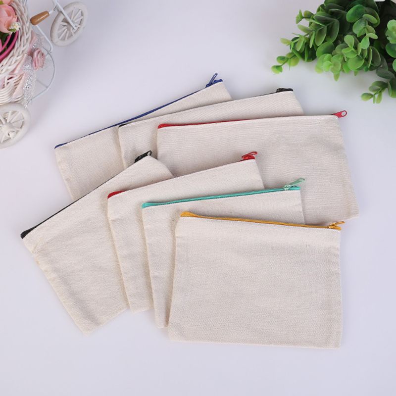 Set 10 Túi Đựng Bút Chì / Đồ Trang Điểm DIY Có Khóa Kéo Tiện Lợi