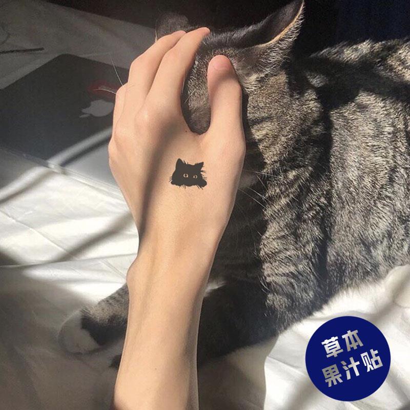 Miếng Dán Hình Xăm Tay Mèo Đen Chống Thấm Nước Lâu Trôi