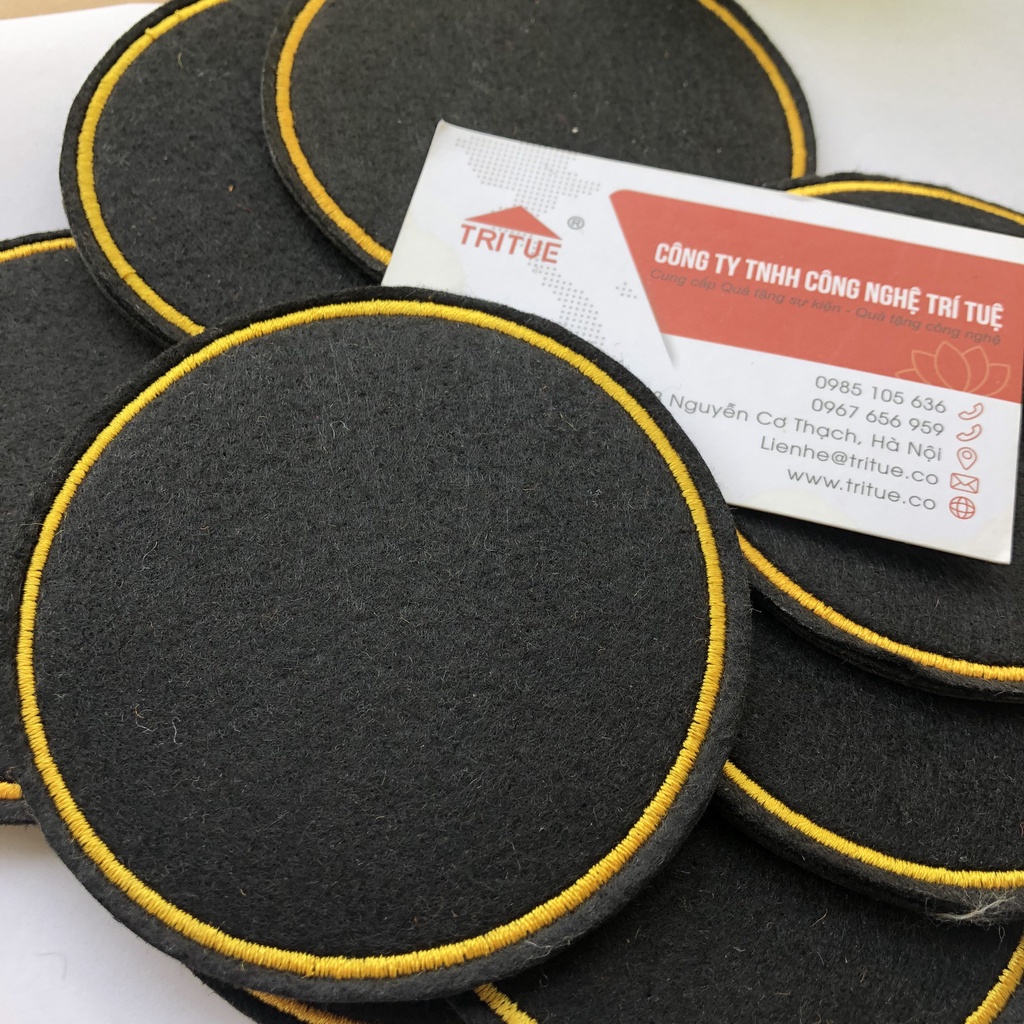 Mua miếng lót cốc, lót ly vải nỉ siêu thấm nước cho quán cafe, lót cốc hình tròn 9cm giá rẻ nhất Hà Nội